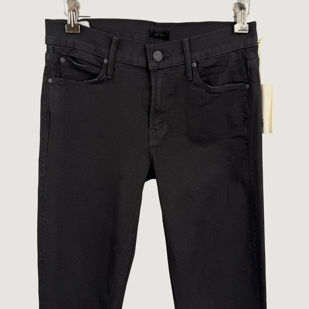 MOTHER‎ The Runaway Flare Jeans Black Stretch Denim 34